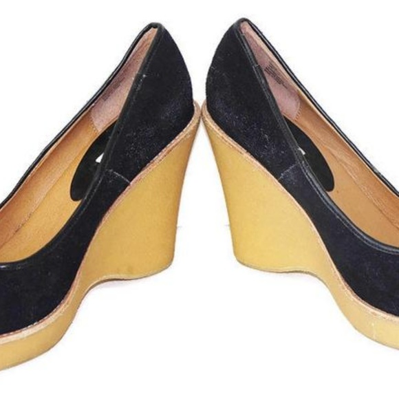 Steve Madden Platform Gum Wedge Black Suede 10 - Picture 7 of 7